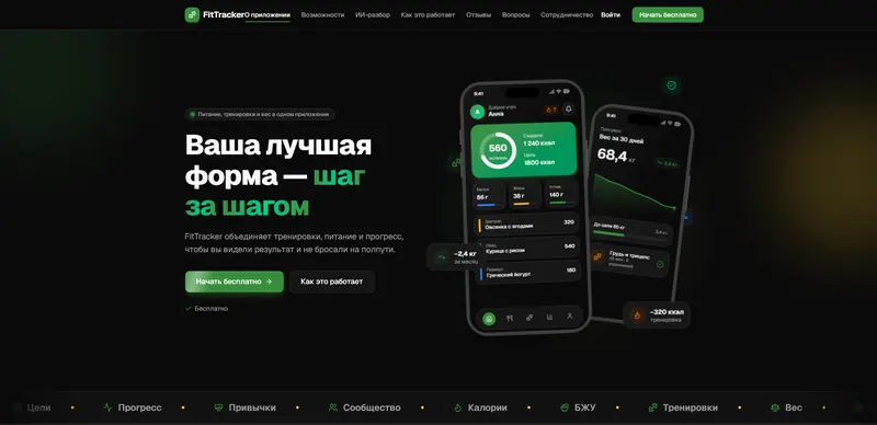 Лендинг салона красоты «Алёна» с формой онлайн-записи
